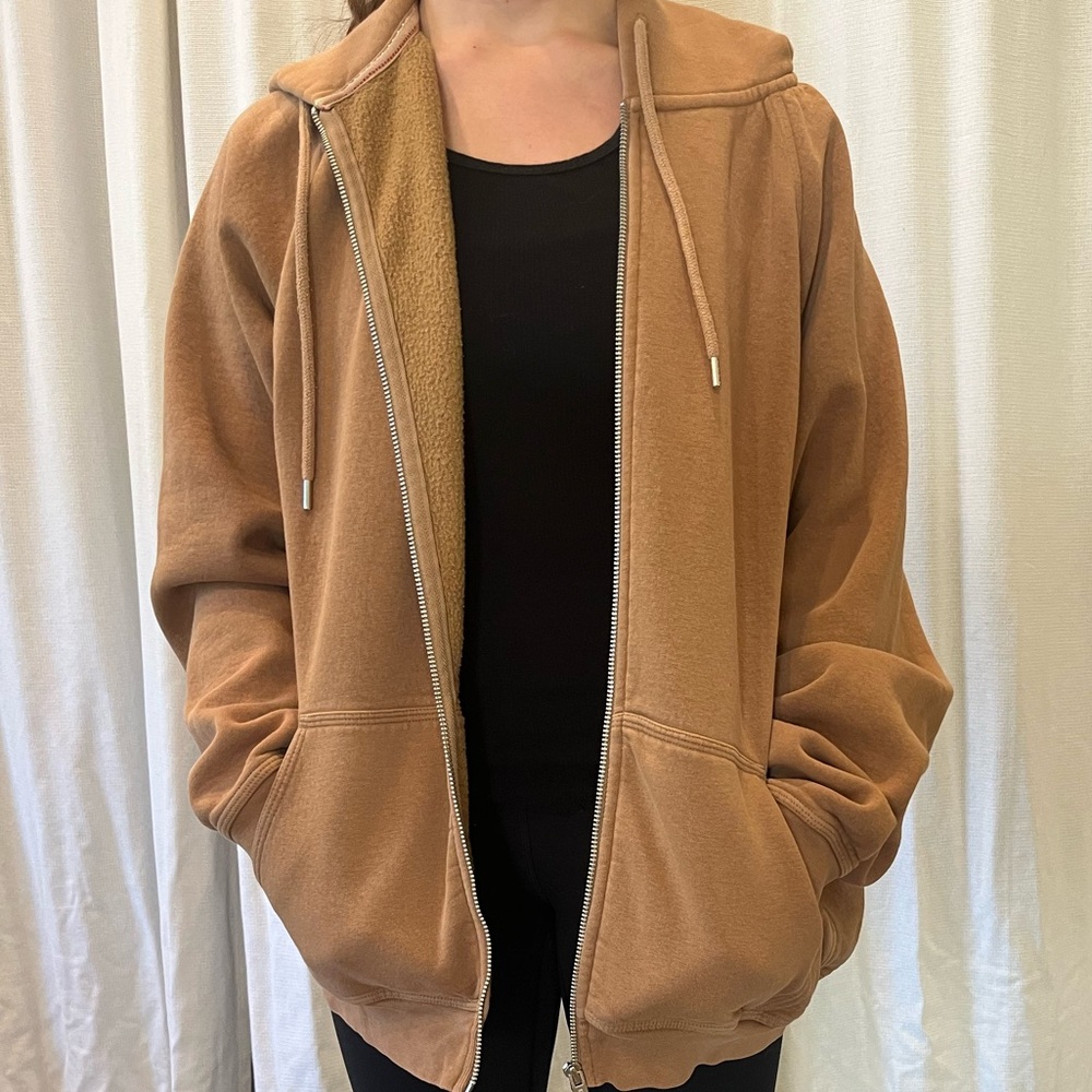 light brown zip up jacket
